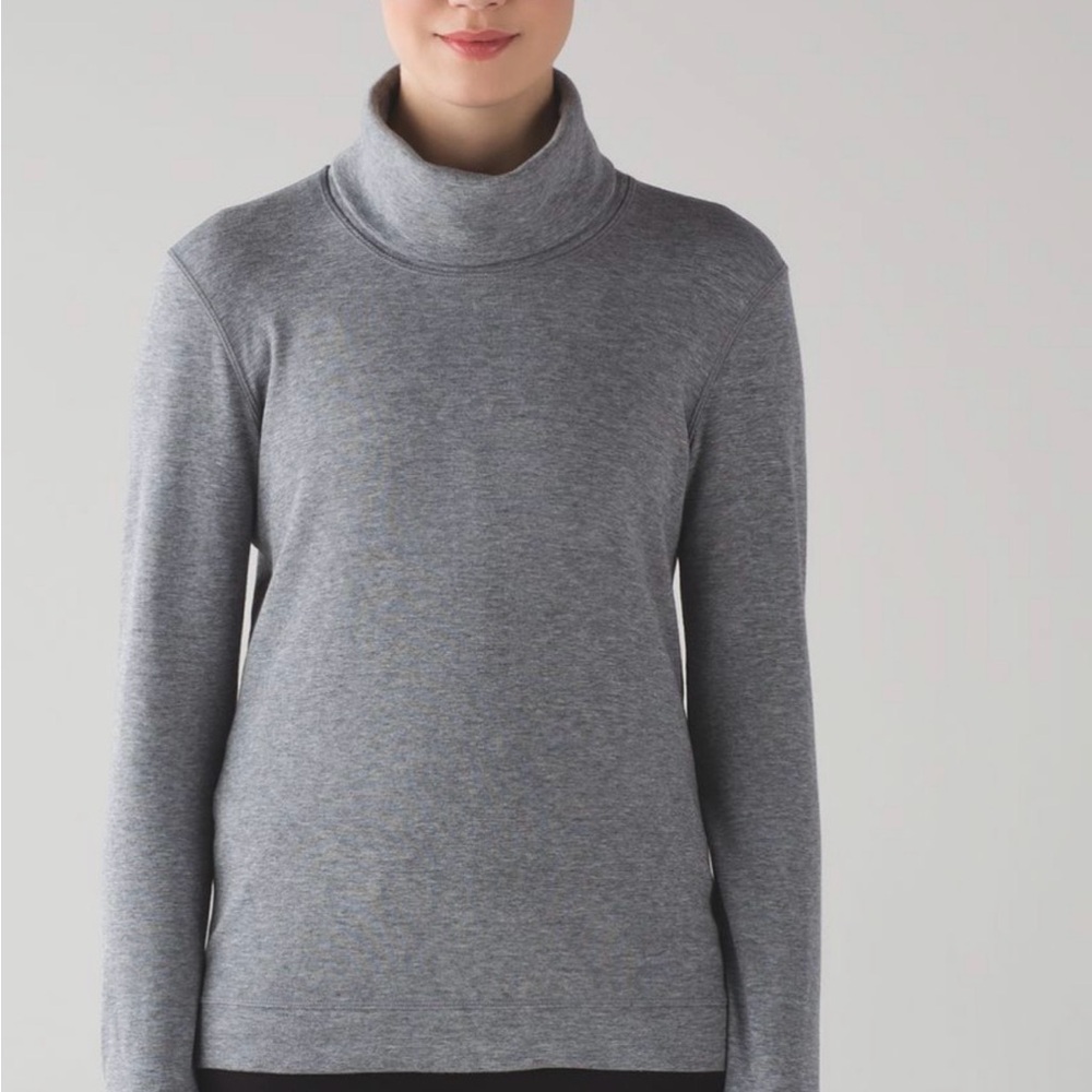 lululemon double up long sleeve shirt reversible heathered Slate Cowl Neck shirt